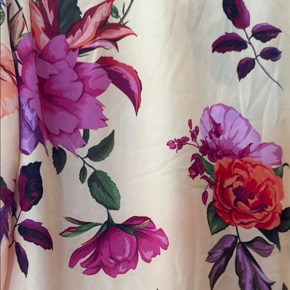 IMAN Floral Women's Top - Yellow with Multicolor Design NWOT - Picture 6 of 8